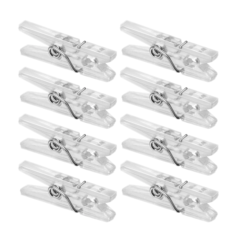 VORCOOL 50pcs Spring Hanging Clips Clamps Plastic Clothes Line Clips Mini Paper Photos Clip Clothespins