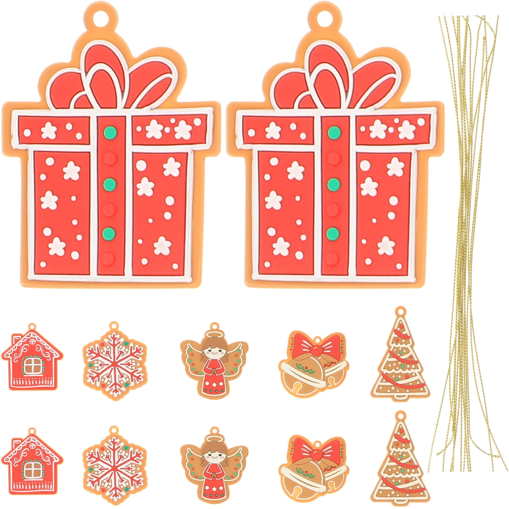 12pcs Christmas Gingerbread Hanging Ornament Xmas Tree Decoration Party Supplies