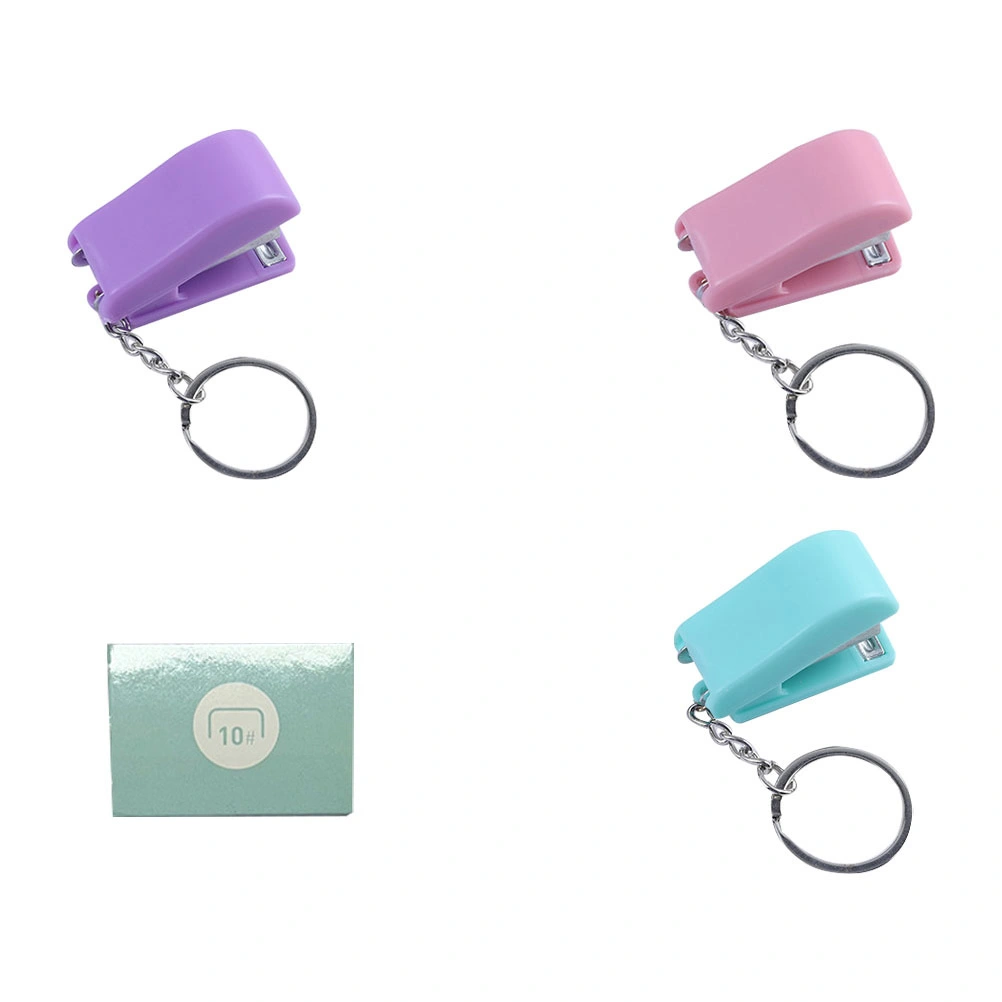 1 Set of Portable Stapler Keychain Colorful Small Stapler Exquisite Stapler Pendant