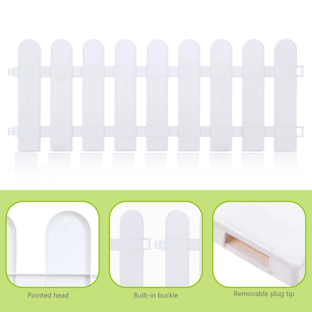 4pcs Plastic White Fence Courtyard Indoor Garden Fence Garden Small Fences