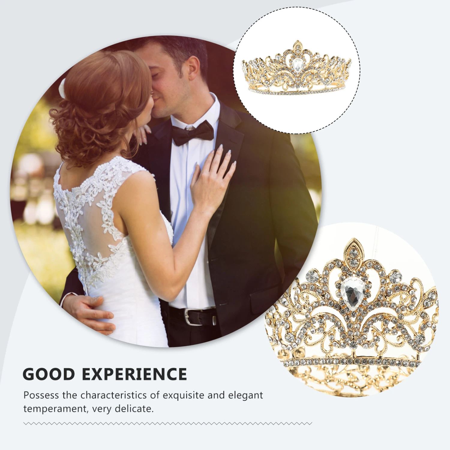 Elegant Vintage Shiny Crown Bride Wedding Dress Headdress Decorative Crown