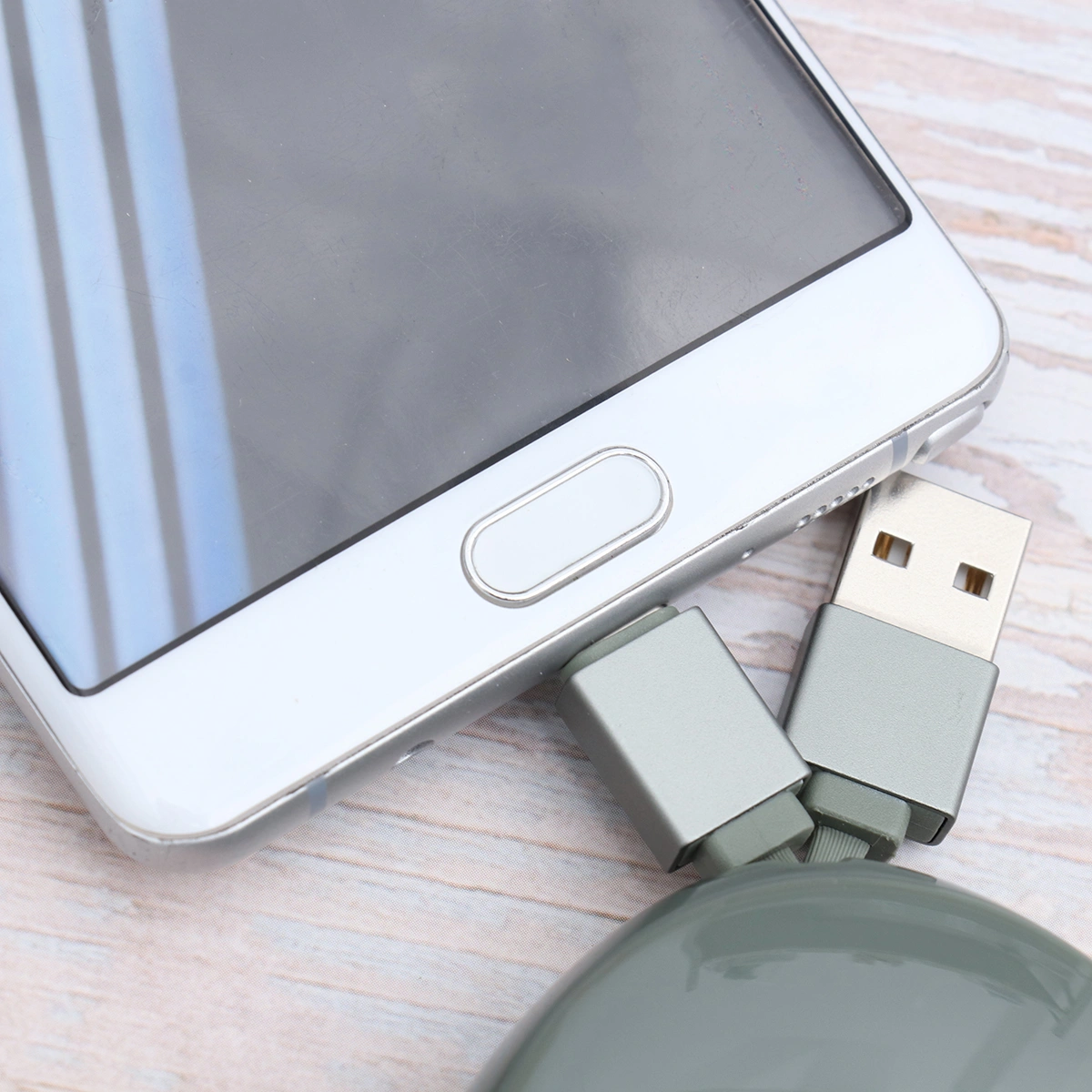 Type-C Mobile Phone Fast Charging Cable Portable Retractable Data Line Useful Data Transmission Charger (Green)