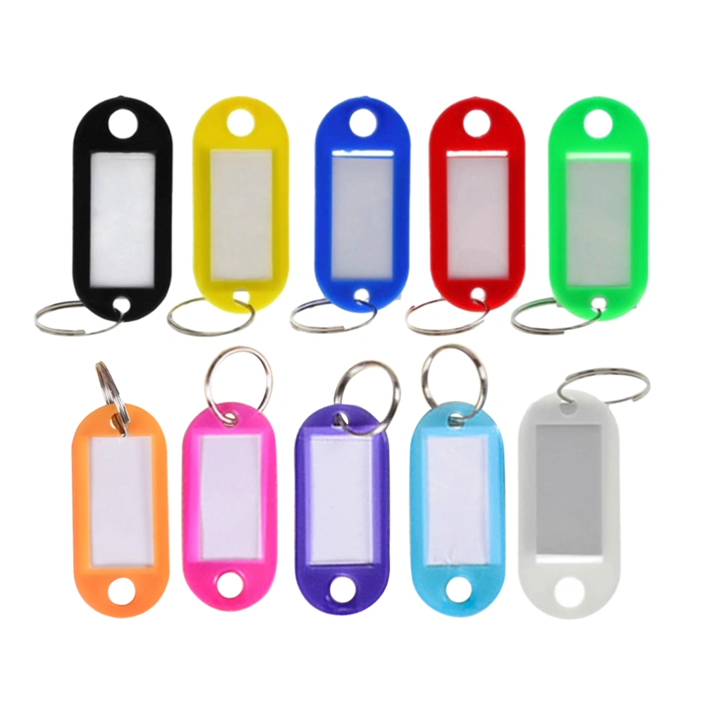 50 Pcs PP Plastic Key Tags Colorful Key Labels with Ring Useful Luggage Tags Baggage Handbag ID Tags Key Tags with Container