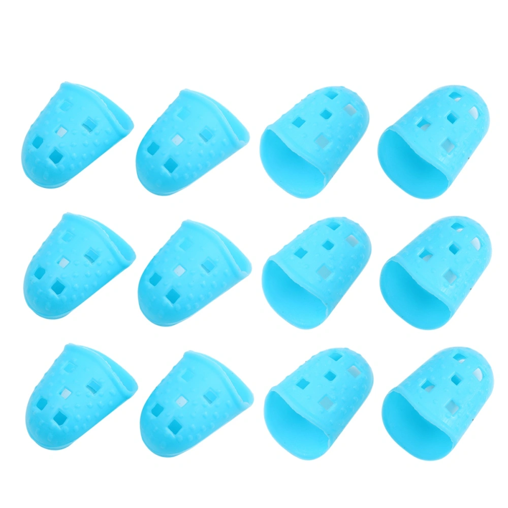 40pcs Guitar Fingertip Protectors Silicone Finger Guards Finger Cover for Guitar Beginner (Size XS + Size S + Size M + Size L Blue)