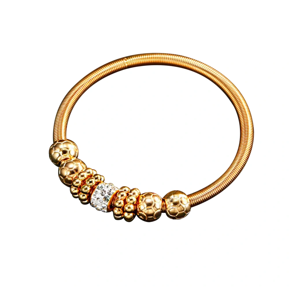 Women Fashion Metal Diamond Bracelet Jewelry Elegant Charm Rhinestone Bangle Bracelet (Golden)