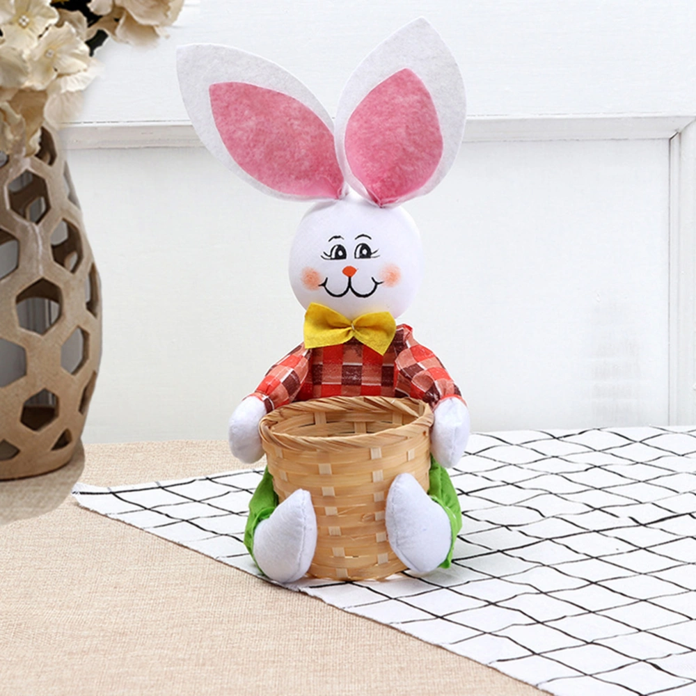 Mini Lovely Cartoon Rabbit Bunny Easter Candy Storage Basket Portable Food Storage Basket Party Decor (Green Pants Rabbit)