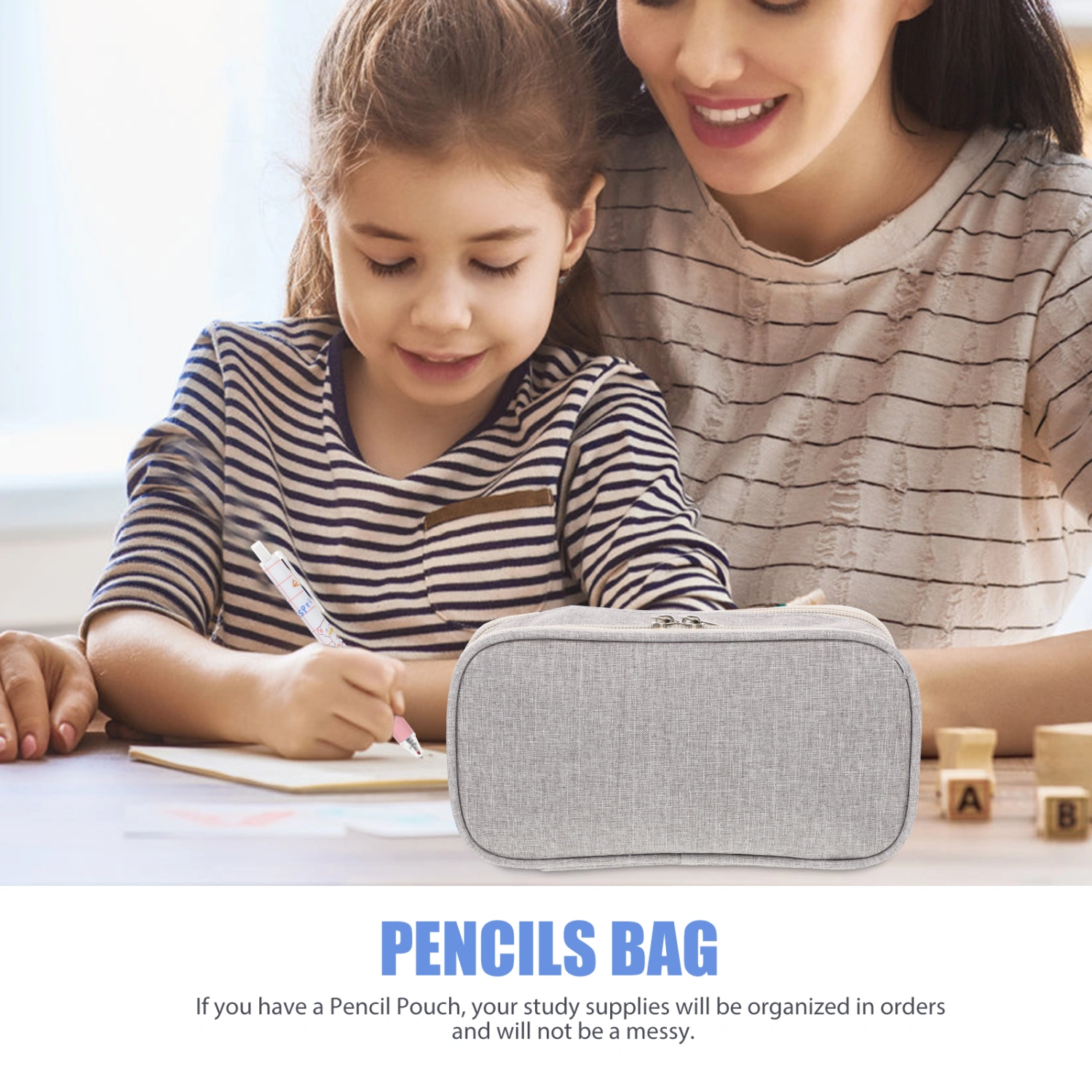 Pencil Pouch Large Capacity Pencil Case Three-layers Pencil Bag Multifunctional Pencil Pouch