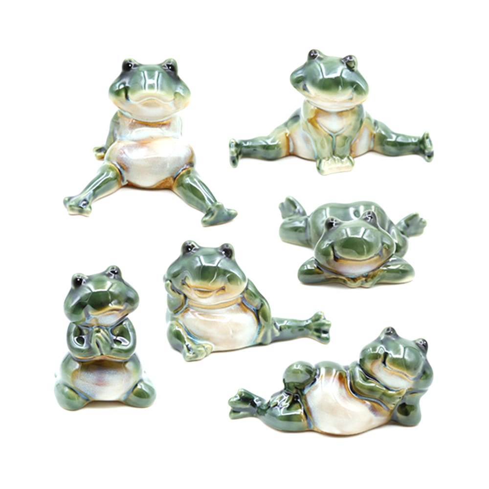 6pcs Ceramic Decoration Cratoon Animal Ornament for Home Living Room Garden