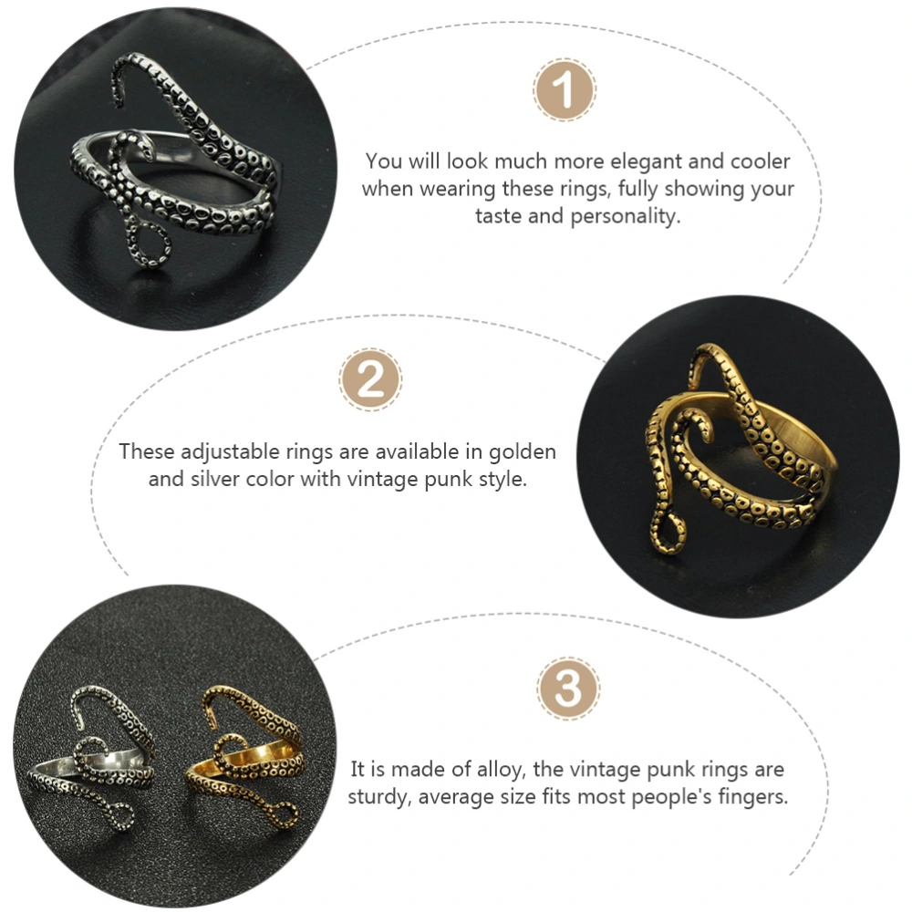 4 Pcs Fashionable Alloy Rings Animal Shape Rings Finger Decoration for Men Women