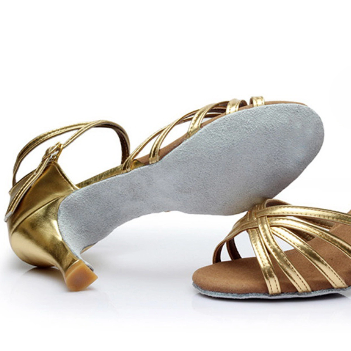 High Heel Sandals Simple Durable Soft-Soled Latin Shoes Summer High Heel Sandals for Woman (Golden 7cm, 37 Yards, EU37.5,US6.5,UK4,23.5CM，6.5US,4UK，37.5EU,9.2355Inch)