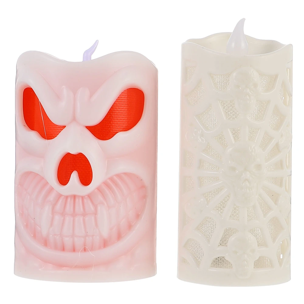 2Pcs Practical Halloween LED Lamp Halloween Decorative Candle Lamp Party Decors