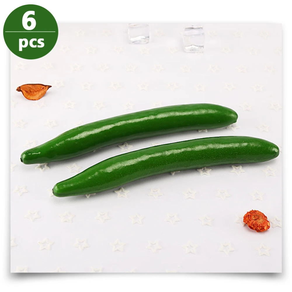 6Pcs Emulation Cucumber Models Simulation Vegetable Models Photo Props