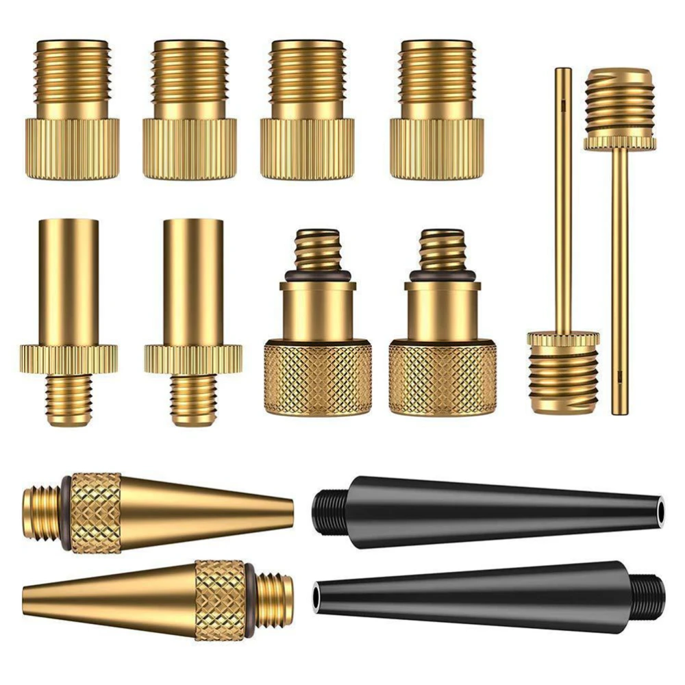 14pcs Copper and Plastic Converter Mountain Bike Adaptor Tube Pump Tools