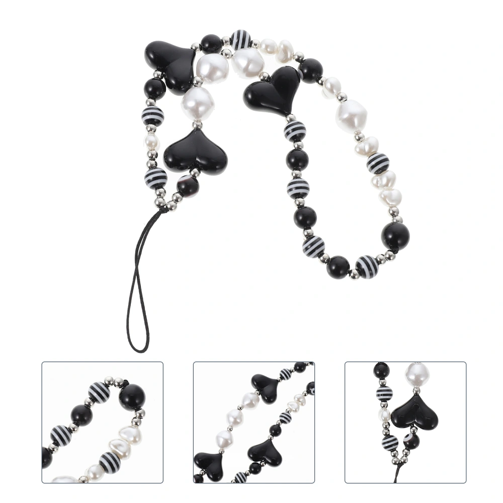 Acrylic Heart Beaded Phone Lanyard Phone Hanging Chain Anti-lost Camera Chain