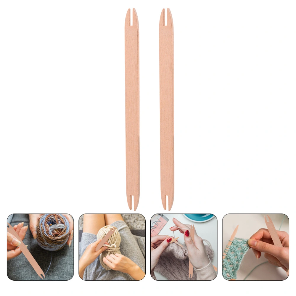 2 Pcs Wooden Shuttle Weaving Stick Knitting Tool Sewing Tools for Sweater Scarf