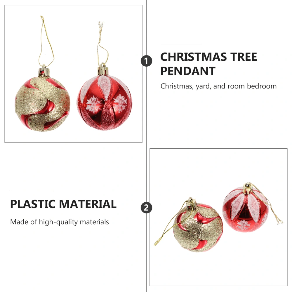 12Pcs Christmas Glitter Hanging Balls Tree Festival Decorative Pendants for Home