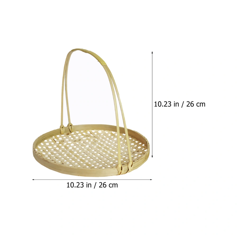 1Pc Bamboo Woven Basket Classic Hand Fruit Basket Countryside Style Basket