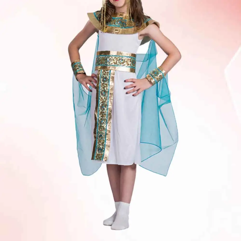 Cosplay Egypt Queen Clothes Kids Stage Performance Costume Kids Role Play Accessories Size S