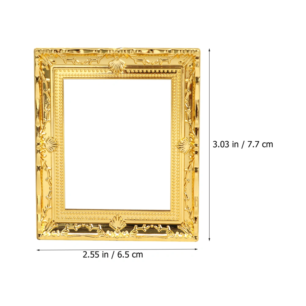 2Pcs Miniature Picture Frames Miniature House Ornament Blank Picture Frame Decor