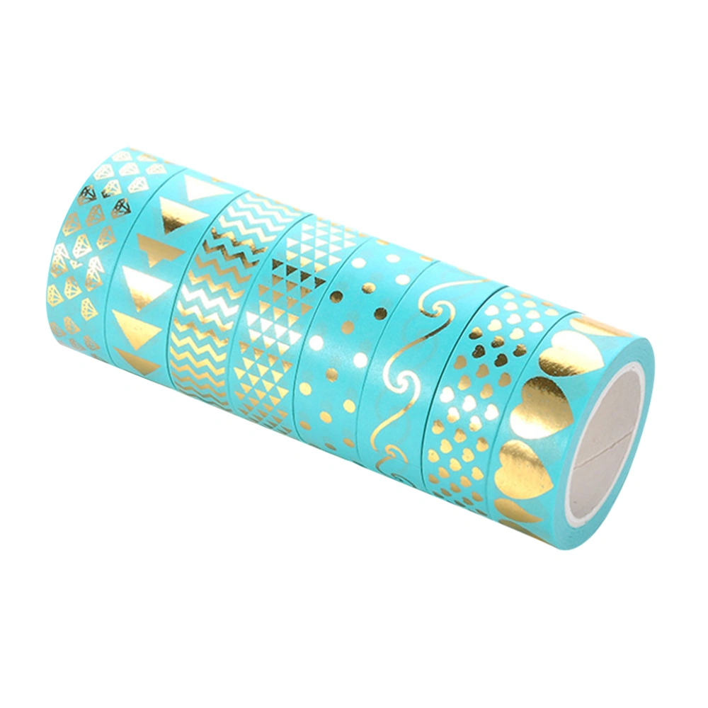 8 Rolls Paper Self-Adhesive Tapes Beautiful Simple Packaging Tape for Gifts Goods (Sky-Blue)