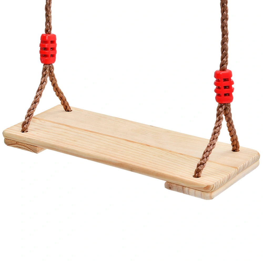 1pc Wooden Hanging Swings Outdoor Swing Playgroud Toys with Ropes Wooden Hanging Seat