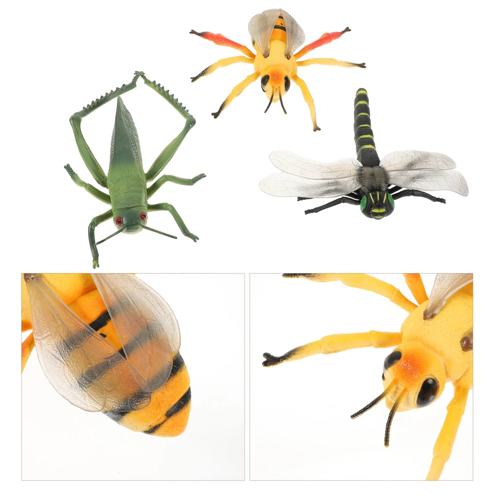 3pcs Simulation Insect Desktop Ornament Garden Insect Ornaments Insects Models