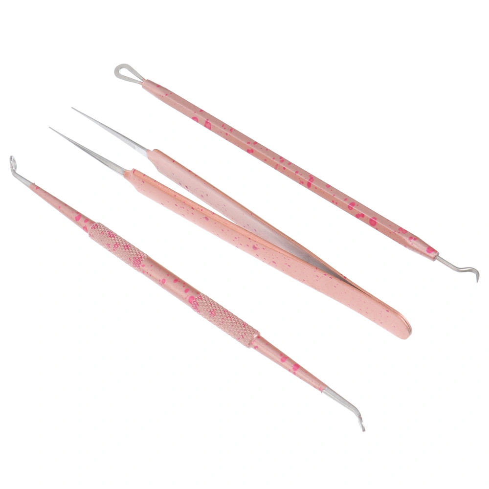 3 Pcs Acne Special Removal Needles Facial Care Tools Durable Acne Needles (Pink)