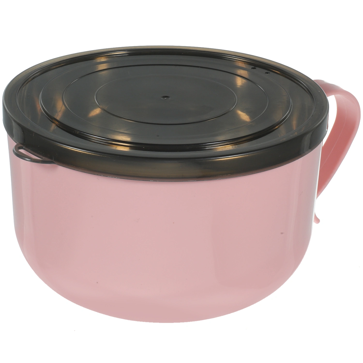 1pc Stainless Steel Noodles Bowl with Lid Tableware Rice Food Bowl for Home (Large Size Pink)