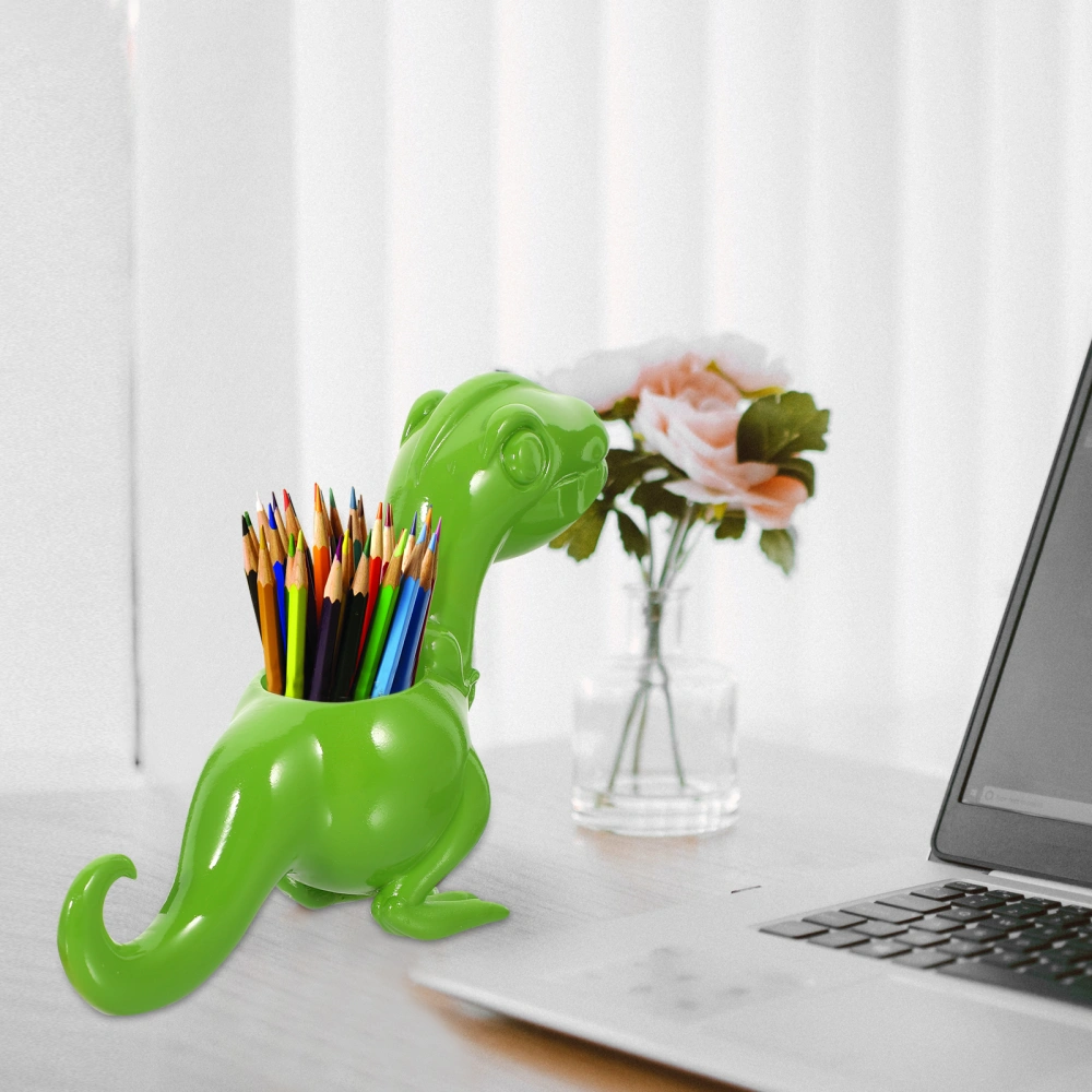 Dinosaur Pen Holder Resin Cartoon Dinosaur Pencil Holder Multi-purpose Pot