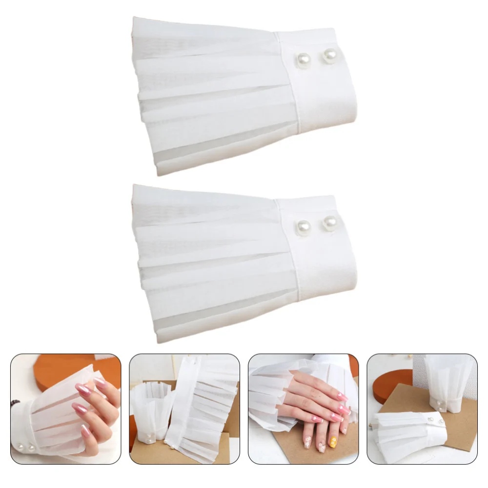 1Pair Detachable Cuffs Female Sleeve False Cuffs Wristband Decorative Accessory