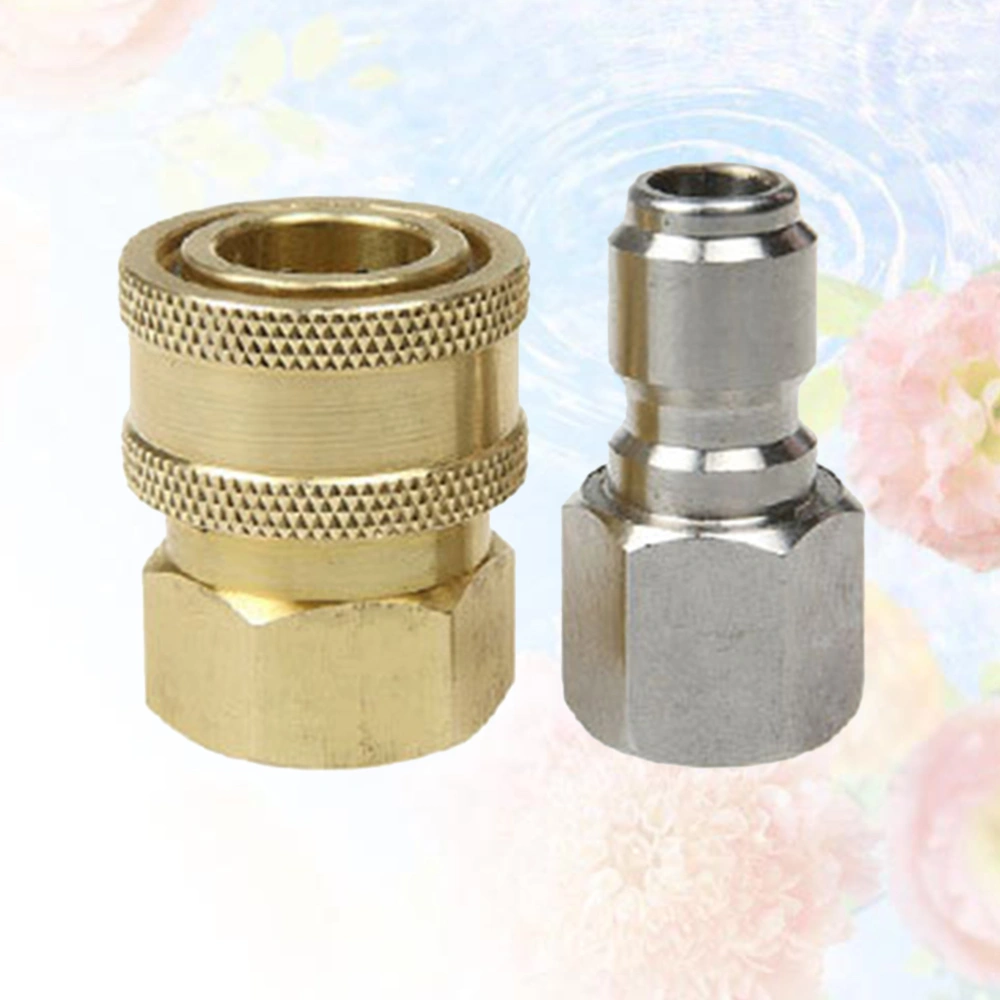 Solid Brass Quick Coupler Set High Press Connector Fittings 3/8" Plug Female Male Quick Plugs Tools for Car Washing