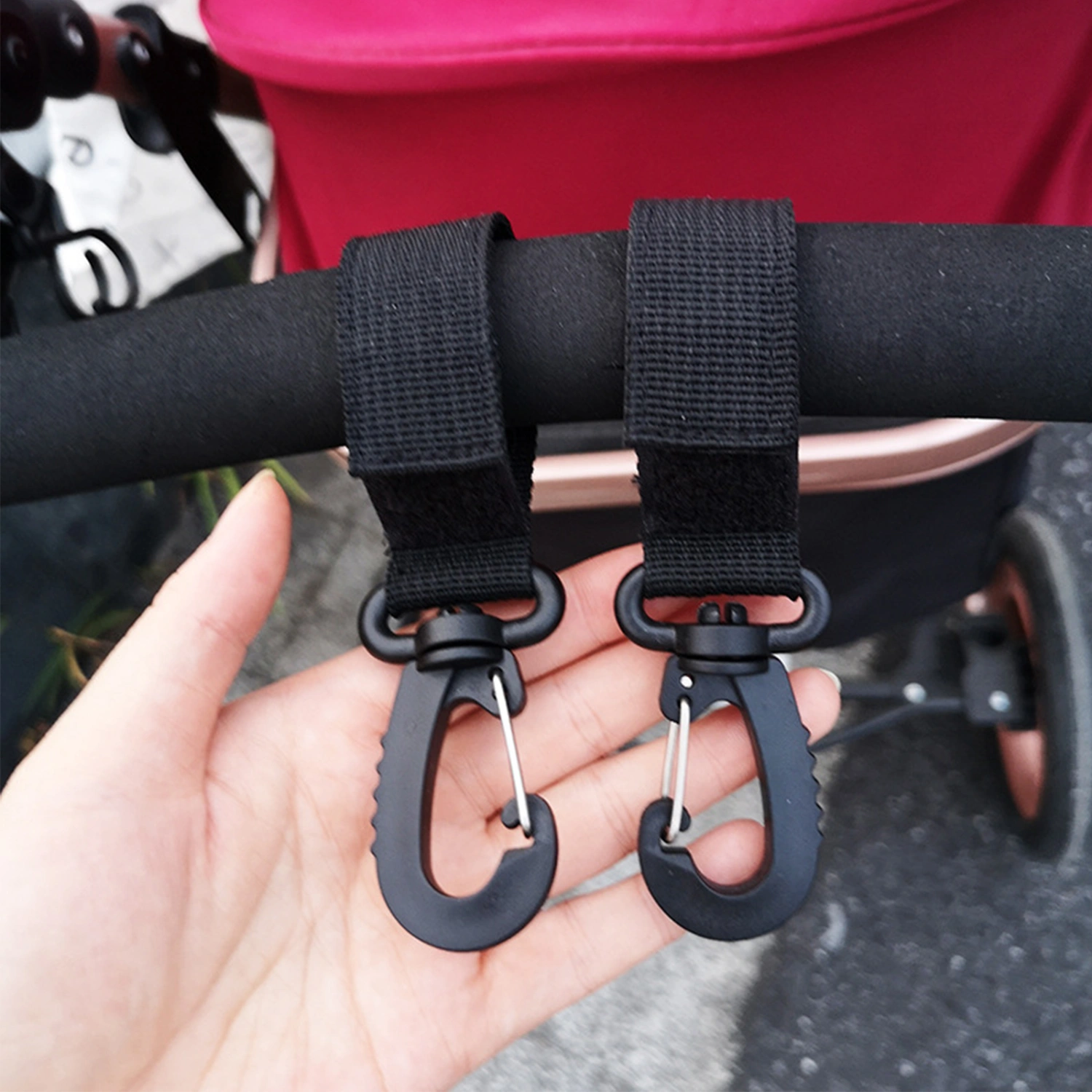 4pcs Stroller Hooks Baby Stroller Hangers Rotatable Stroller Hanging Hooks