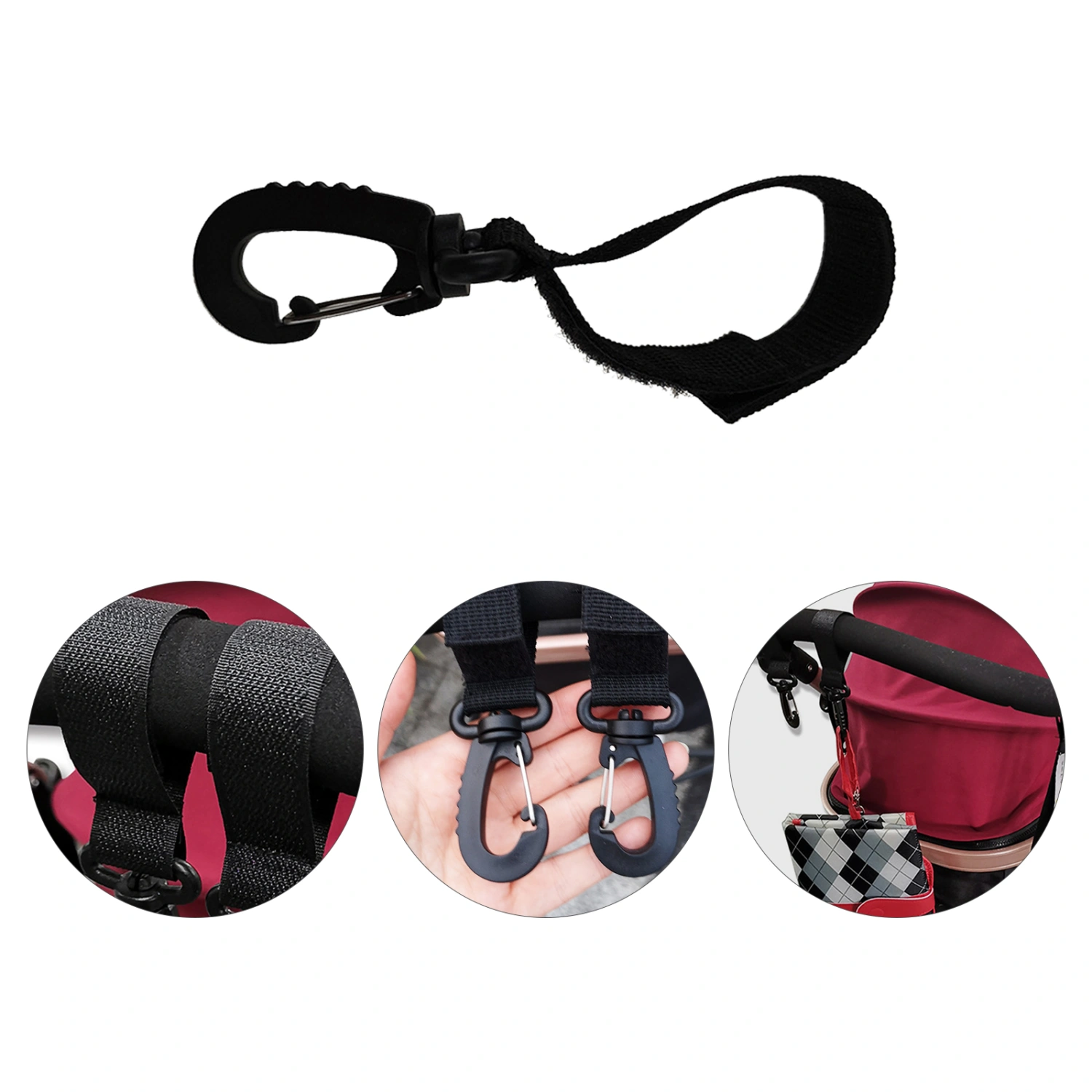 4pcs Stroller Hooks Baby Stroller Hangers Rotatable Stroller Hanging Hooks
