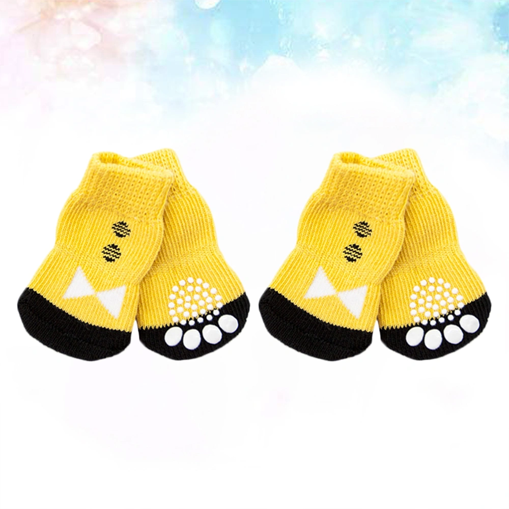 4Pcs Pet Anti Socks Adorable Stockings Prcatical Footwear Cotton Socks for Puppy Dog (Size XL)