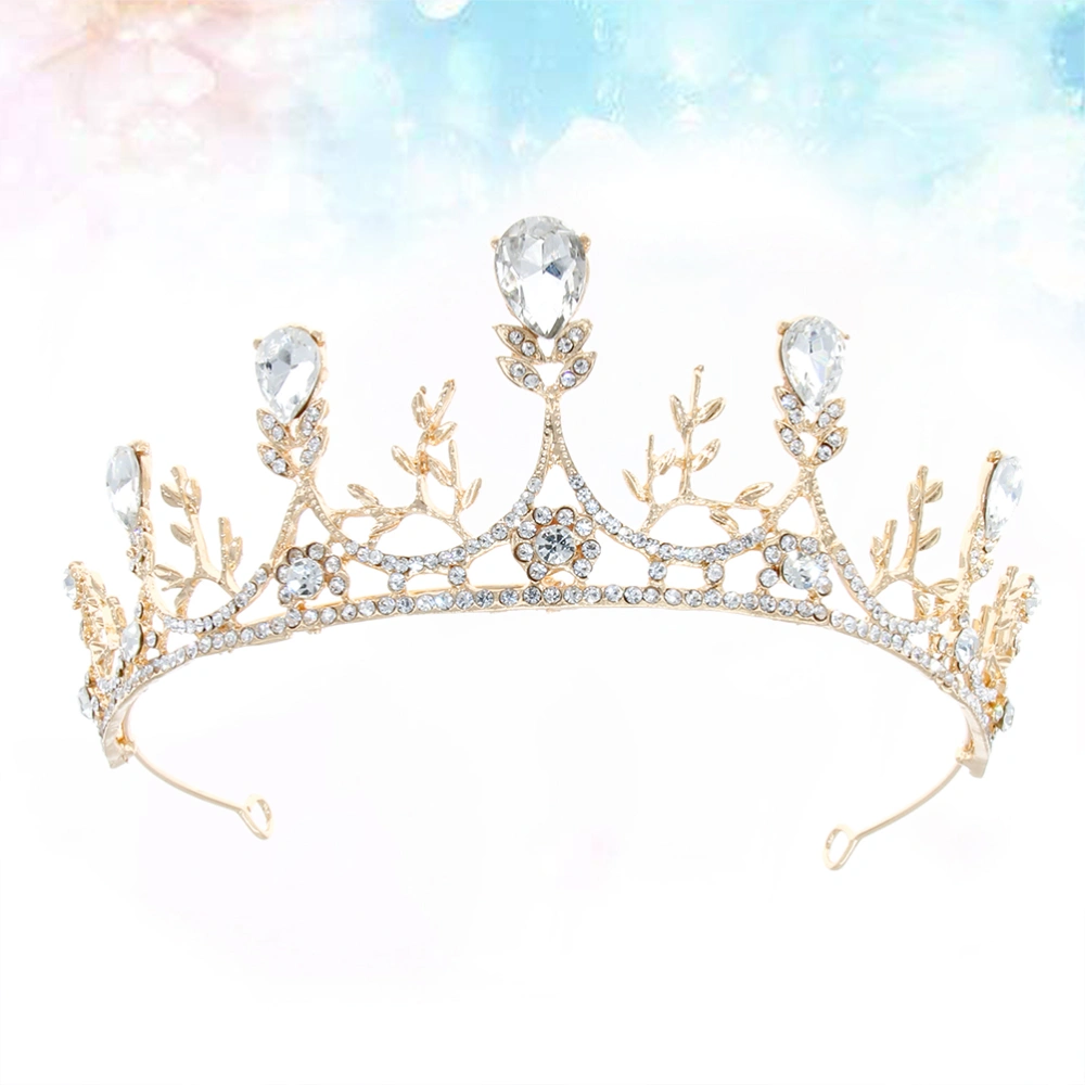 Rhinestone Alloy Hair Crown Crystal Party Tiara Jewelry for Bride Wedding Decoration