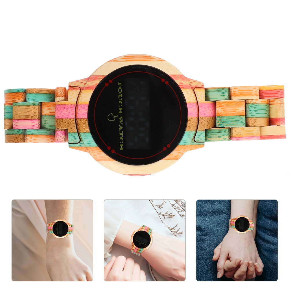 1pc Bamboo Wood Wrist Watch Fresh Wrist Watch Daily Casual Quartz Watch