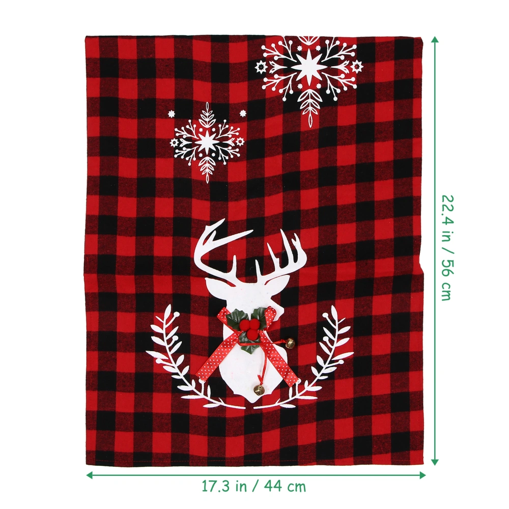 1pc Chair Protective Cover Christmas Elk Chair Back Cover Party Decoration