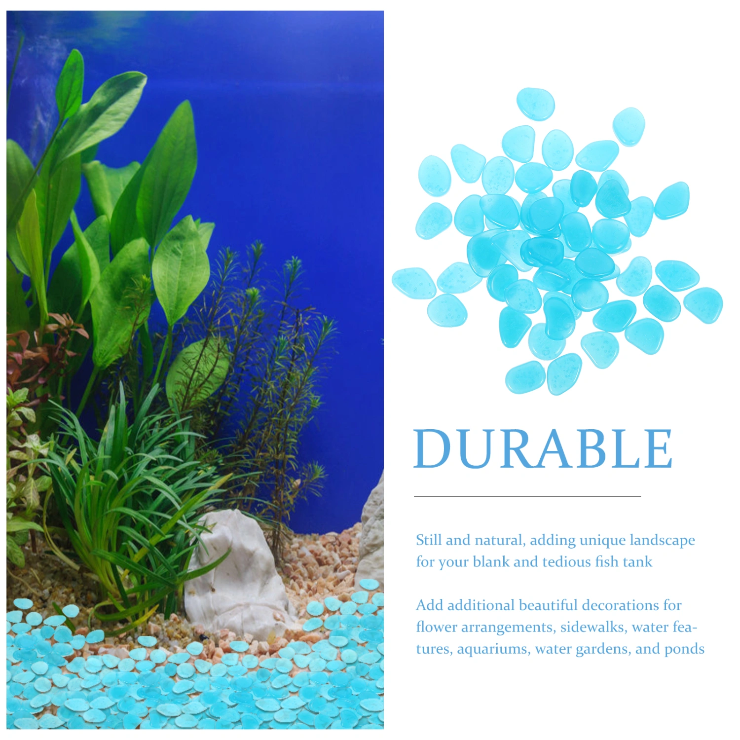 100Pcs Fish Tank Glowing Stone Noctilucent Rocks Luminous Aquarium Rocks Aquarium Rocks Decors