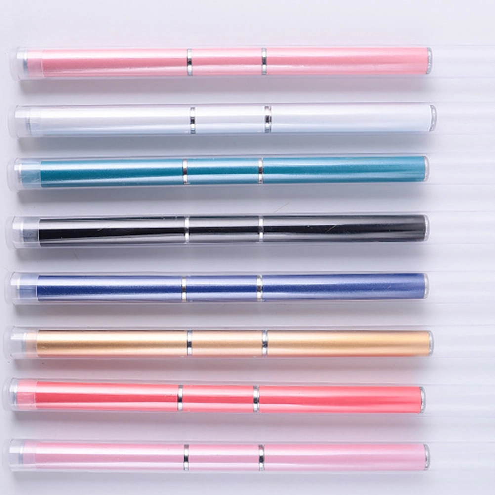 1 Bag/2pcs Double Head Light Therapy Pen Nail Glue Pen Multi Function Manicure Glue Pen Dual Purpose Glue Brush Manicure Tool (Golden, Pink)