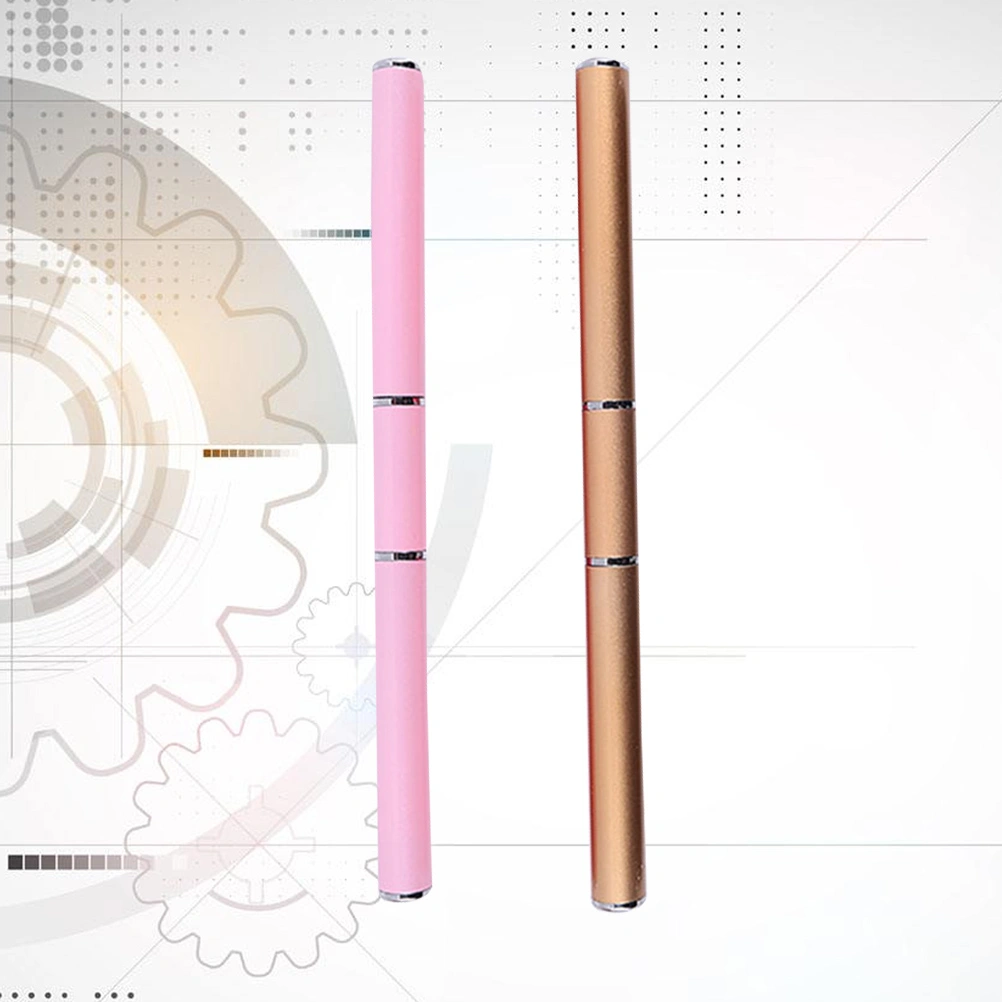 1 Bag/2pcs Double Head Light Therapy Pen Nail Glue Pen Multi Function Manicure Glue Pen Dual Purpose Glue Brush Manicure Tool (Golden, Pink)