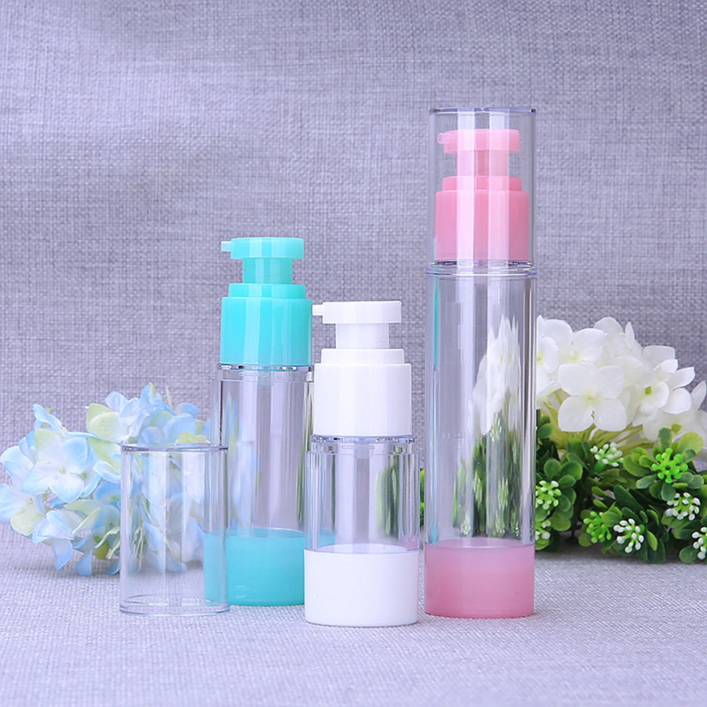 3PCS 15/30/50ml Portable Lotion Bottle Mini Plastic Travel Bottle Essence Storage Bottle Vacuum Emulsion Bottle Cosmetics Storage Bottle White