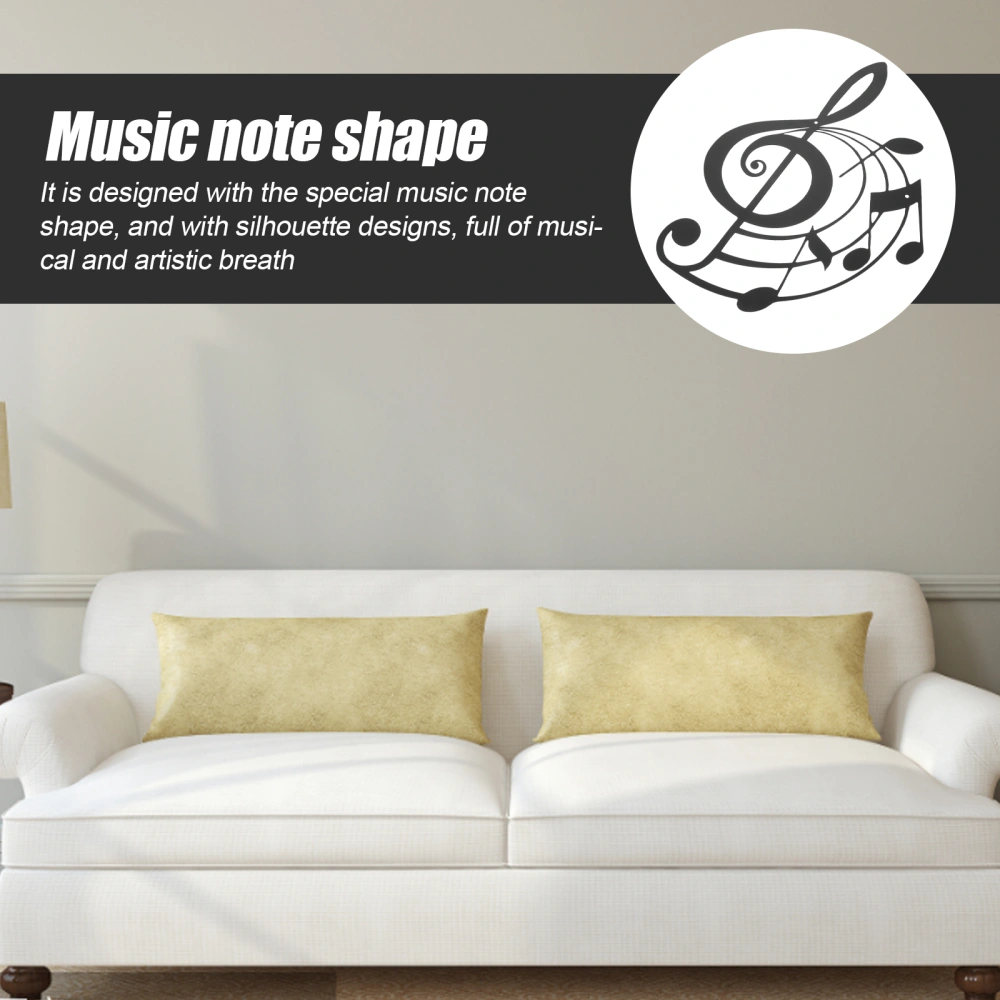 Iron Music Note Wall Art Music Note Metal Wall Art Silhouette Decoration Black