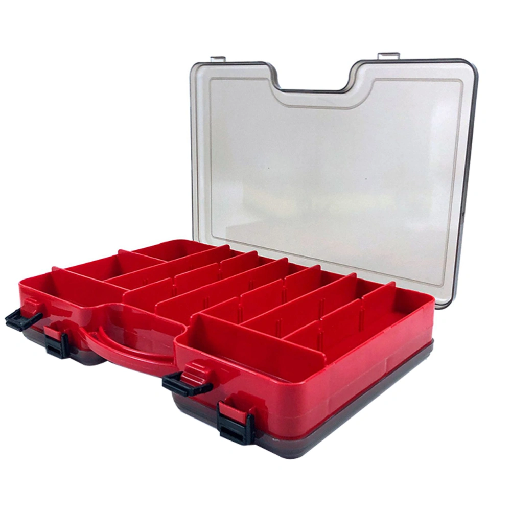 Portable Fishing Tool Tackle Case Plastic Fishing Lure Hook Baits Storage Container Bait Organizer Case for Outdoor (Red)