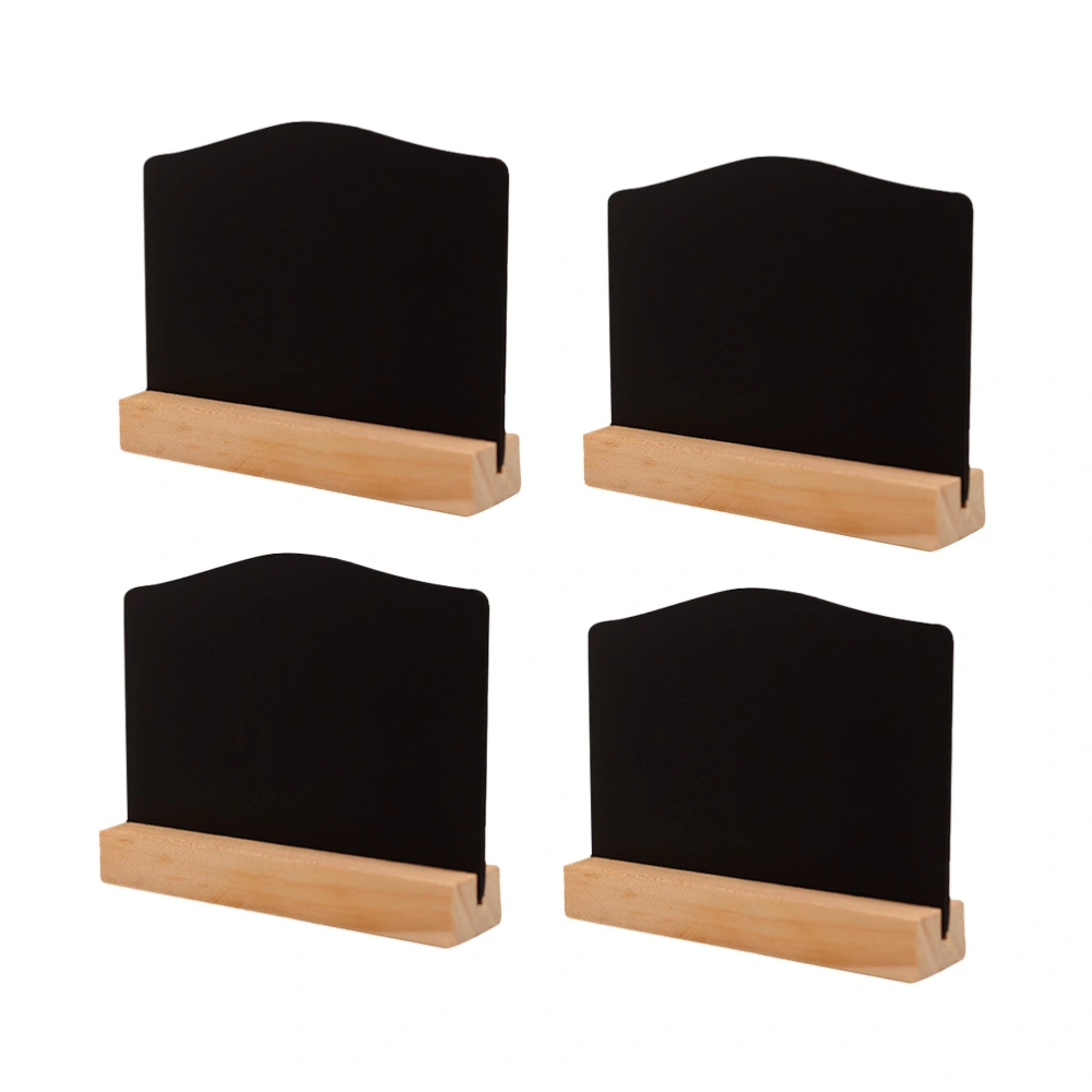 4pcs Arched Double Sided Wooden Chalkboard Stand Message Boards Clips Blackboard for Wedding Party Coffee Bar(Light Brown)