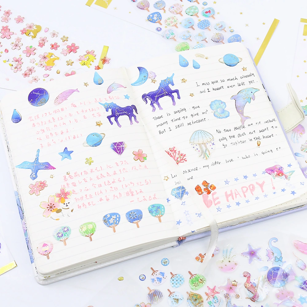 12pcs Scrapbook Crystal Sticker Decorative Accessaries DIY Photo Album Decor DIY Diary Album Stick Label Scrapbooking Decals (Random Pattern)