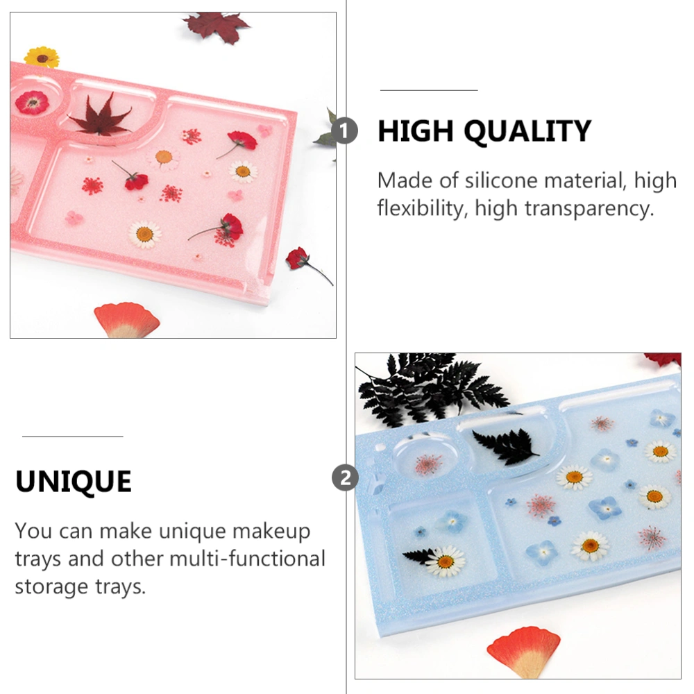 1Pc Makeup Tray Mold DIY Crystal Epoxy Mold Dressing Plate Casting Mould