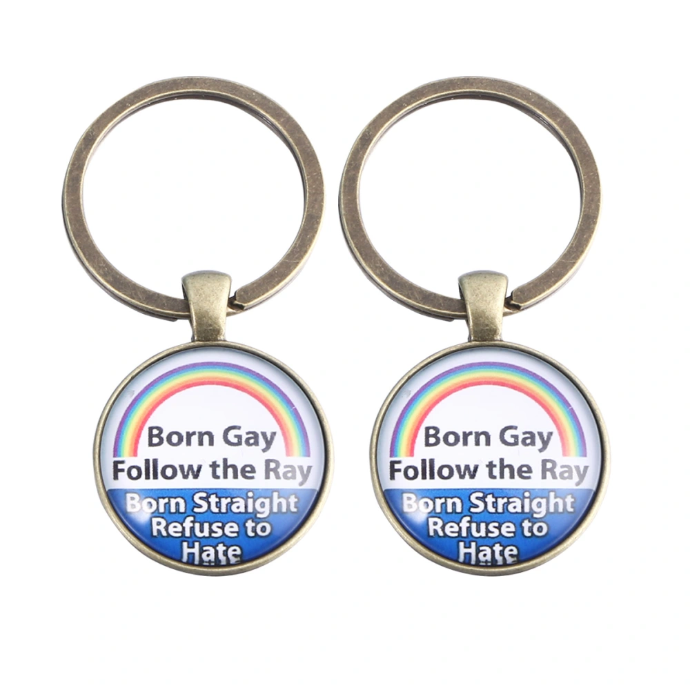 2PCS LGBT Key Chain Pendant Phone Bag Car Hanging Ally Colorful Ornament