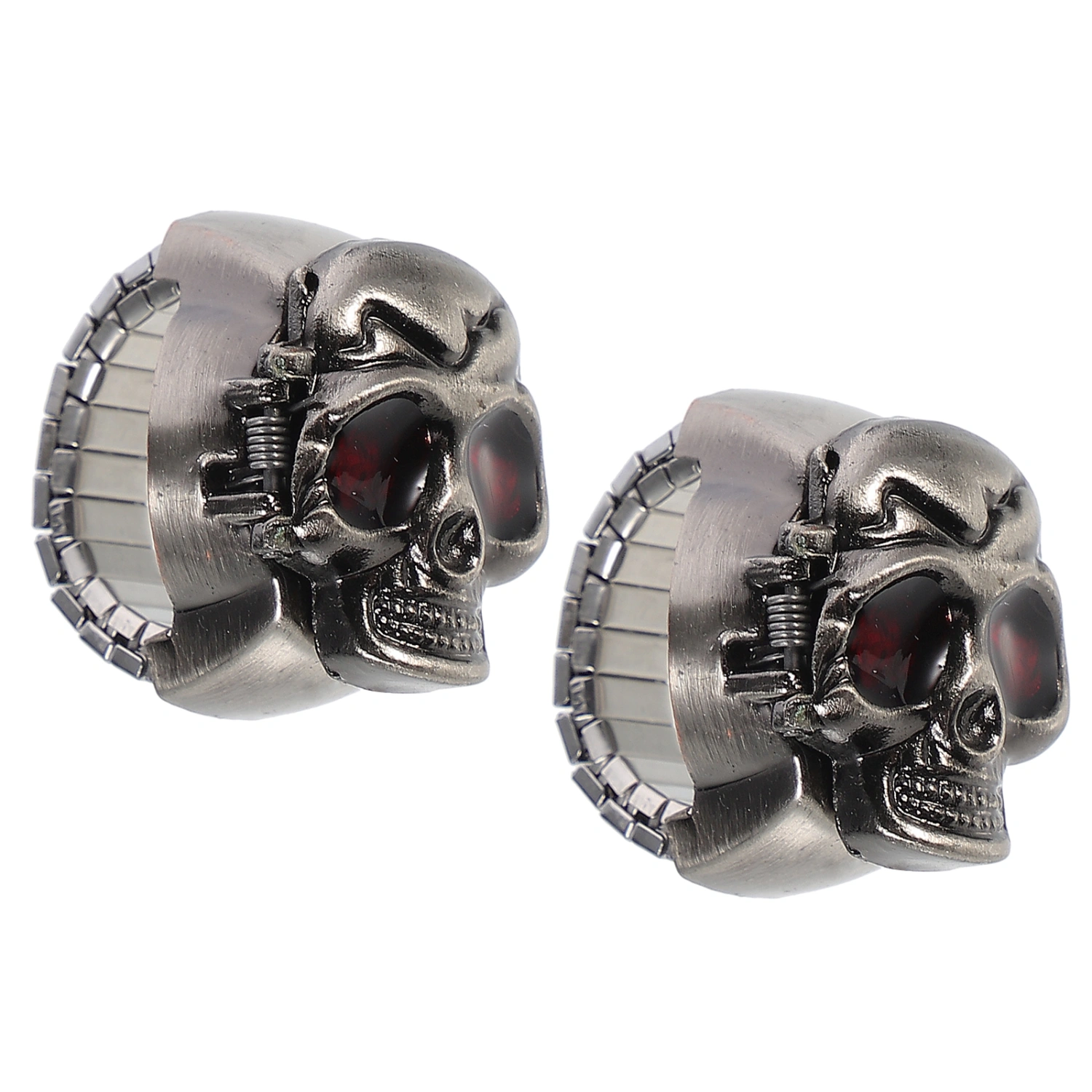 2Pcs Retro Finger Ring Watch Casual Finger Watch Flip-Open Cover Finger Watch
