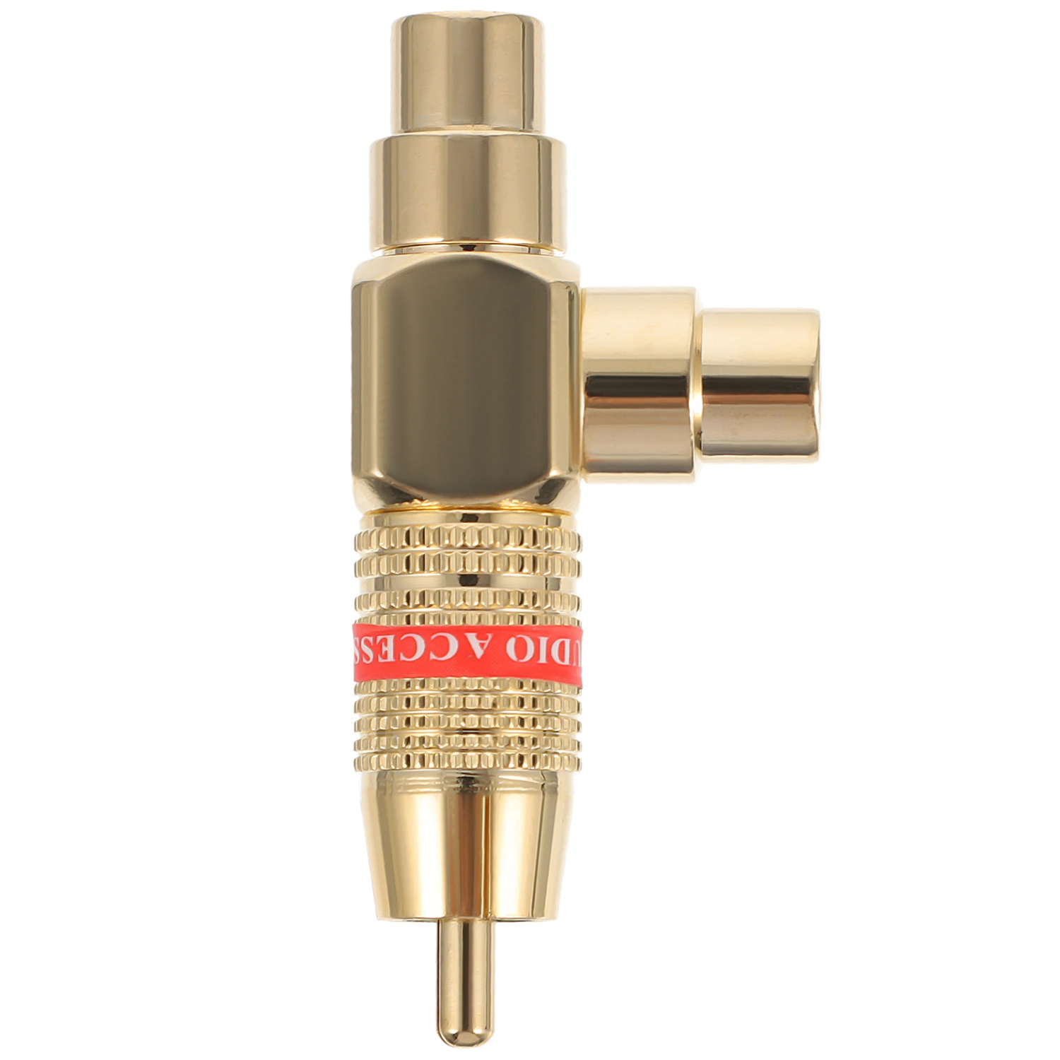1pc Right Angle RCA Splitter Adapter T-shaped RCA Male to 2 Female Adapter
