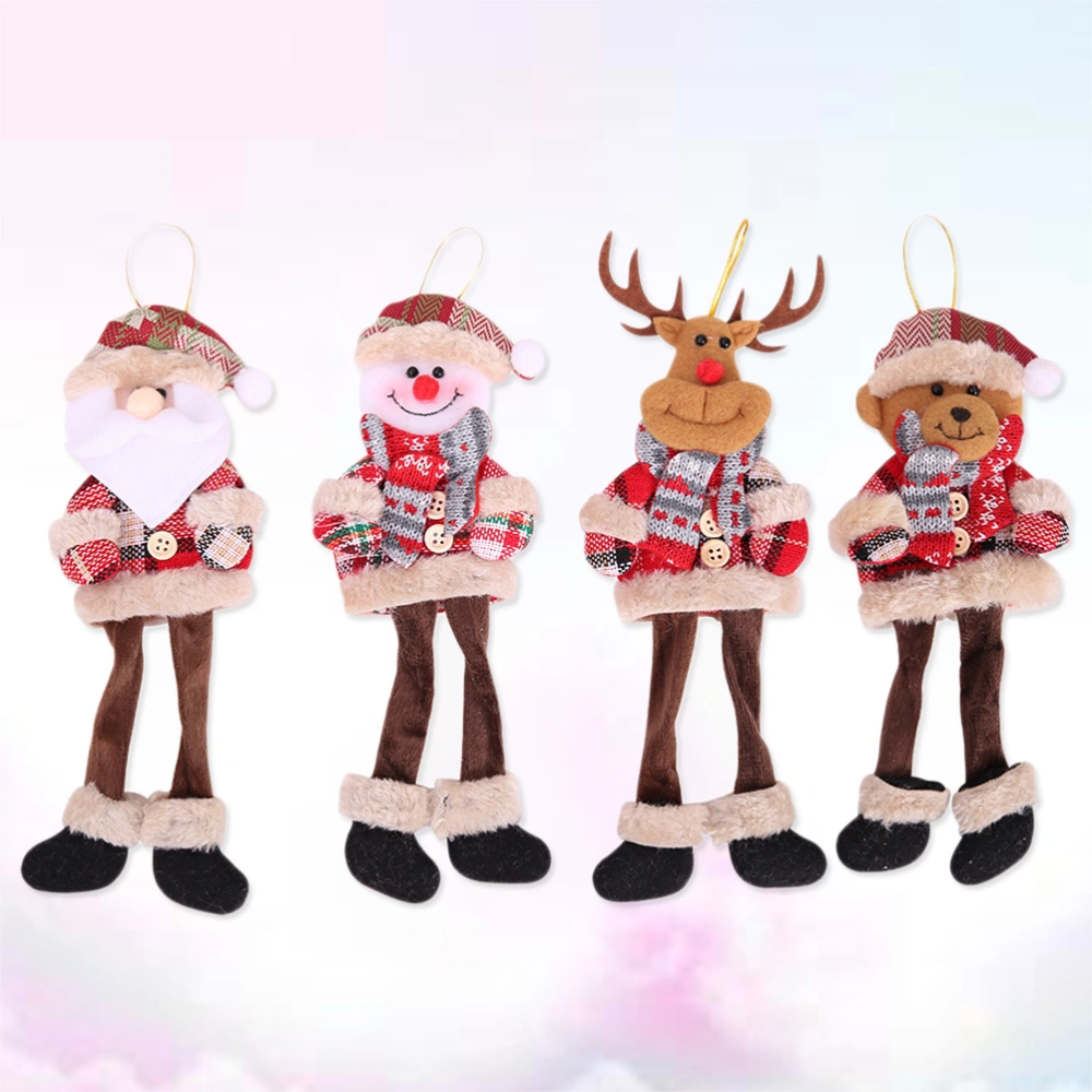 4pcs Christmas Hanging Decorations Adorable Doll Pendants Christmas Tree Ornaments Home Party Office Decorations